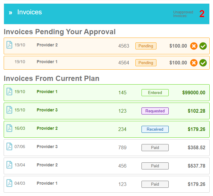 App Invoice Processing UI screenshot